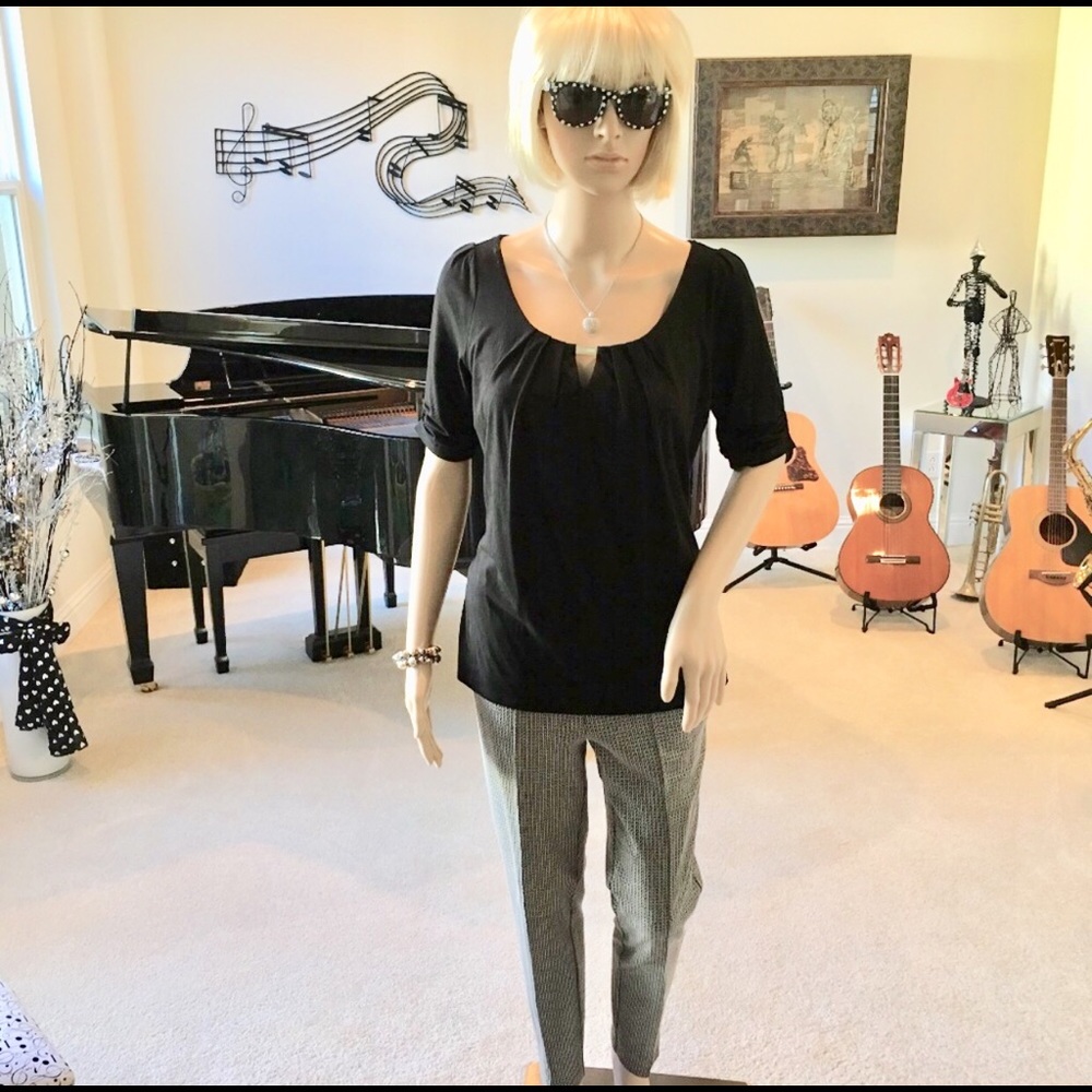 Black & White Print Cigarette Pants